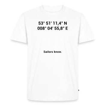 Phare de Sable Rouge - Mer du Nord maritime mer Baltique - T-shirt Premium bio Homme - blanc - Devant - Nico (187cm)