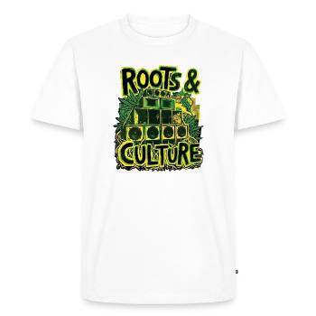 Roots Culture Dub Reggae - Men's Premium Organic T-Shirt - white - Front - Nico (187cm)