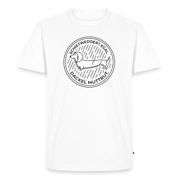 teckel mutt rut schietwetter - T-shirt Premium bio Homme - blanc - Devant - Nico (187cm)