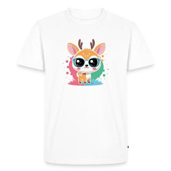 Adorable Deer Blue Glasses - Men's Premium Organic T-Shirt - white - Front - Nico (187cm)