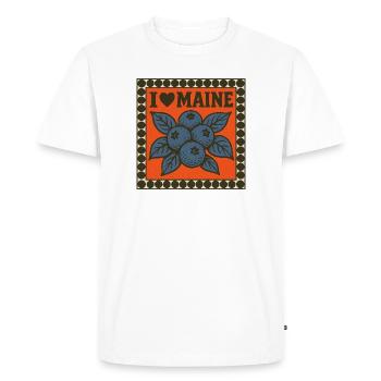 J’adore les myrtilles du Maine - T-shirt Premium bio Homme - blanc - Devant - Nico (187cm)