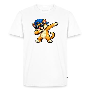 Dabbing Cougar - Men's Premium Organic T-Shirt - white - Front - Nico (187cm)