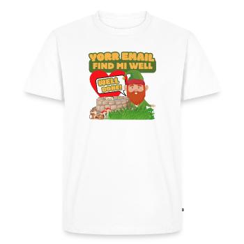 Votre e-mail Find Mi Well - Gnome Humour - T-shirt Premium bio Homme - blanc - Devant - Nico (187cm)
