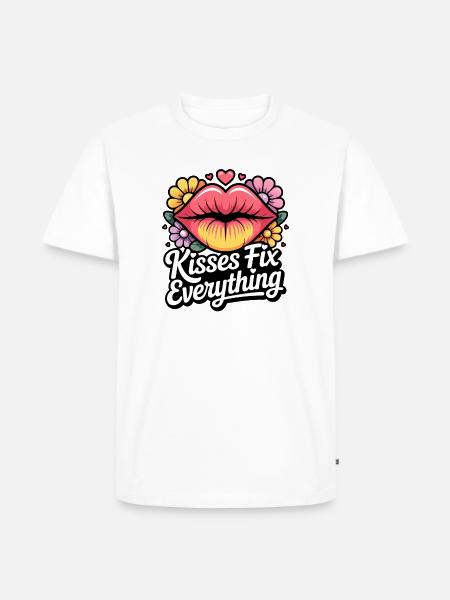 Kisses and hugs heal everything - Men's Premium Organic T-Shirt - white