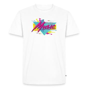 Neon Music Retro Vibe - Men's Premium Organic T-Shirt - white - Front - Nico (187cm)