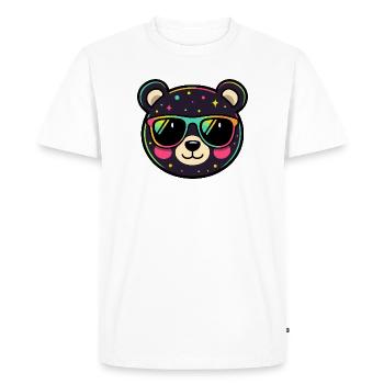 Panda néon polychrome avec lunettes - T-shirt Premium bio Homme - blanc - Devant - Nico (187cm)