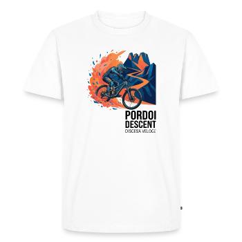 Pordoi Descent MTB Fast Action Modern Vector Art - Men's Premium Organic T-Shirt - white - Front - Nico (187cm)