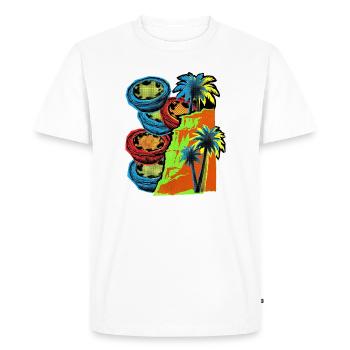 Côte du Portugal - T-shirt Premium bio Homme - blanc - Devant - Nico (187cm)