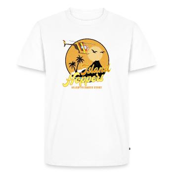Island Sky Charter - Vintage 80s Helicopter - Men's Premium Organic T-Shirt - white - Front - Nico (187cm)