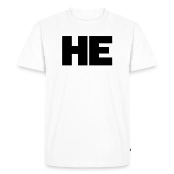 NE – НЕ / NO – Le non universel - T-shirt Premium bio Homme - blanc - Devant - Nico (187cm)