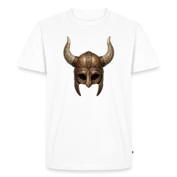 Nordic Horned Battle Helmet - Men's Premium Organic T-Shirt - white - Front - Nico (187cm)
