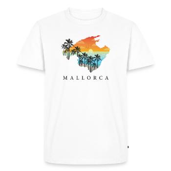 Majorque Sonnenuntergang Palmen Silhouette - T-shirt Premium bio Homme - blanc - Devant - Nico (187cm)