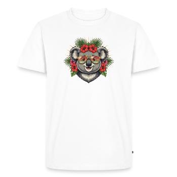Tropical koala with sunglasses - Men's Premium Organic T-Shirt - white - Front - Nico (187cm)