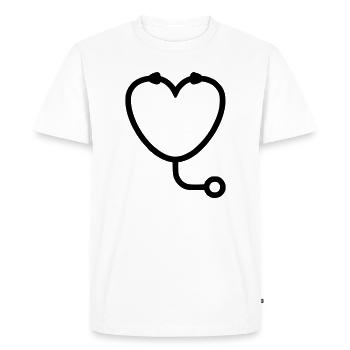 Vet Heart Stethoscope Logo - Men's Premium Organic T-Shirt - white - Front - Nico (187cm)