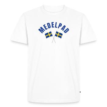 Drapeaux suédois de Medelpad - T-shirt Premium bio Homme - blanc - Devant - Nico (187cm)
