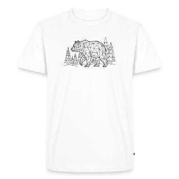 Silhouette d’ours Grizzli de forêt de pins - T-shirt Premium bio Homme - blanc - Devant - Nico (187cm)