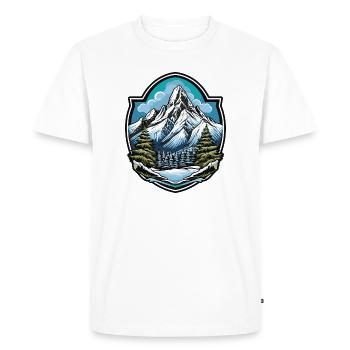 Mountains - Men's Premium Organic T-Shirt - white - Front - Nico (187cm)