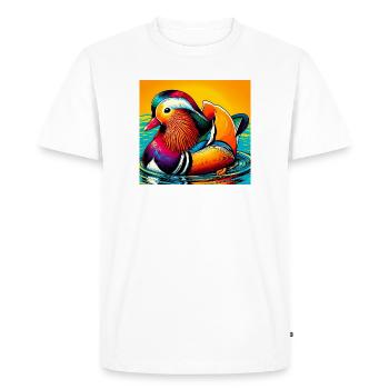 Canard mandarin - T-shirt Premium bio Homme - blanc - Devant - Nico (187cm)