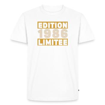 1986 40 Years Anniversary Vintage Gift - Men's Premium Organic T-Shirt - white - Front - Nico (187cm)