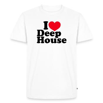 J’adore le deep house - T-shirt Premium bio Homme - blanc - Devant - Nico (187cm)