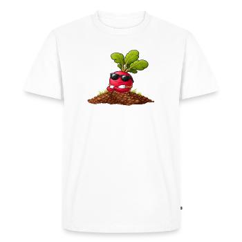 Radis cool avec lunettes de soleil et collier - T-shirt Premium bio Homme - blanc - Devant - Nico (187cm)