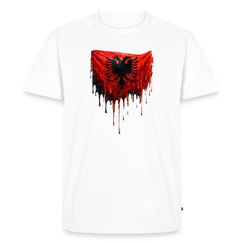 Albanian flag in bright colors - Men's Premium Organic T-Shirt - white - Front - Nico (187cm)