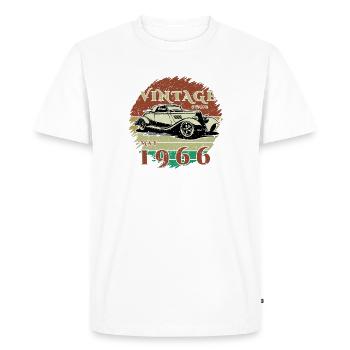 60e anniversaire - Classique - Vintage depuis 05/1966 - T-shirt Premium bio Homme - blanc - Devant - Nico (187cm)