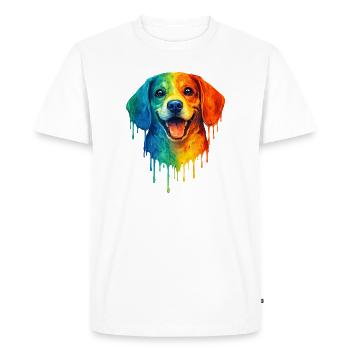 Beagle in bright colors - Men's Premium Organic T-Shirt - white - Front - Nico (187cm)