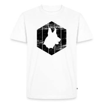 Sketch du berger allemand - T-shirt Premium bio Homme - blanc - Devant - Nico (187cm)