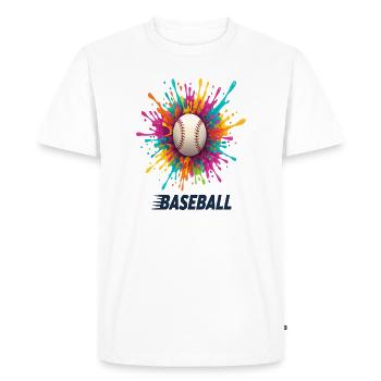Vivid Baseball Splash Burst - Men's Premium Organic T-Shirt - white - Front - Nico (187cm)