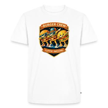 Burger Crew Flippin' Awesome - Danse du Dabbing Dab - T-shirt Premium bio Homme - blanc - Devant - Nico (187cm)
