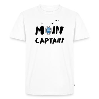 Moin Captain Sea Seagull Lake Travel Seafaring - Men's Premium Organic T-Shirt - white - Front - Nico (187cm)