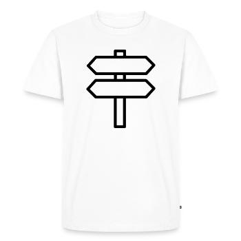 panneau direction - T-shirt Premium bio Homme - blanc - Devant - Nico (187cm)