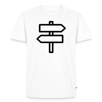 panneau direction - T-shirt Premium bio Homme - blanc - Devant - Nico (187cm)