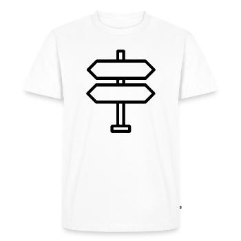 panneau directionnel - T-shirt Premium bio Homme - blanc - Devant - Nico (187cm)