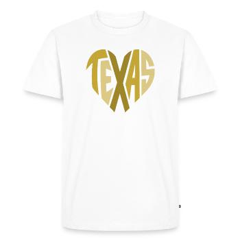 Texas Heart Typography - Men's Premium Organic T-Shirt - white - Front - Nico (187cm)