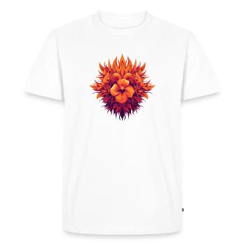 Flame Blossom Hibiscus Mandala - Men's Premium Organic T-Shirt - white - Front - Nico (187cm)