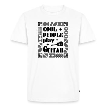 Les gens cool jouent de la guitare en noir - T-shirt Premium bio Homme - blanc - Devant - Nico (187cm)