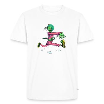 Zombie Runner néon pop - T-shirt Premium bio Homme - blanc - Devant - Nico (187cm)