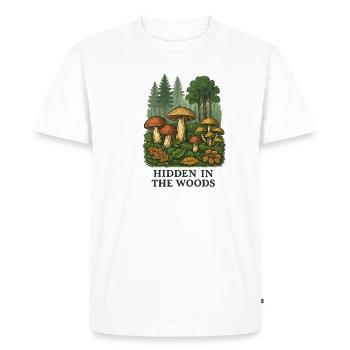 Forest Mushrooms Secret - Men's Premium Organic T-Shirt - white - Front - Nico (187cm)