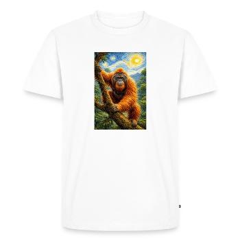 Style nuit étoilée orang-outan - T-shirt Premium bio Homme - blanc - Devant - Nico (187cm)