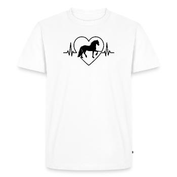 Chemise de cheval, Frise frisonne - T-shirt Premium bio Homme - blanc - Devant - Nico (187cm)
