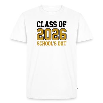 Class of 2026 Schools Out Logo - Men's Premium Organic T-Shirt - white - Front - Nico (187cm)