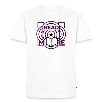 Lire la suite Emblème des cercles de livres - T-shirt Premium bio Homme - blanc - Devant - Nico (187cm)
