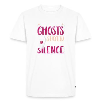 Ghost Hunter Halloween English Saying - Men's Premium Organic T-Shirt - white - Front - Nico (187cm)