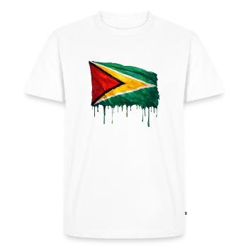 Guyana Flag Drop Art - Men's Premium Organic T-Shirt - white - Front - Nico (187cm)