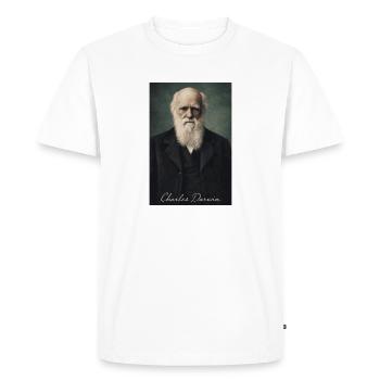 Charles Darwin Portrait - T-shirt Premium bio Homme - blanc - Devant - Nico (187cm)