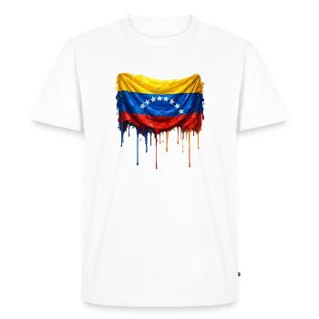 Venezuela Drop Flag - Men's Premium Organic T-Shirt - white - Front - Nico (187cm)