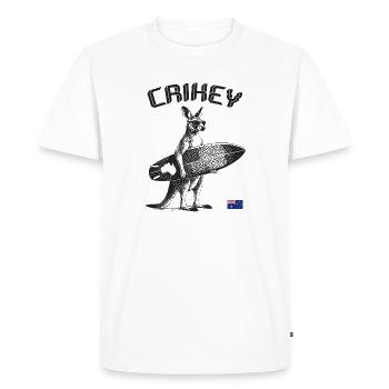 Crickey Kangaroo Australie Surf - T-shirt Premium bio Homme - blanc - Devant - Nico (187cm)
