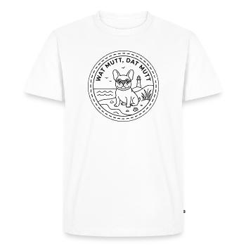 Wat mutt dat mutt French Bulldog by the Sea - Men's Premium Organic T-Shirt - white - Front - Nico (187cm)